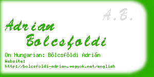 adrian bolcsfoldi business card